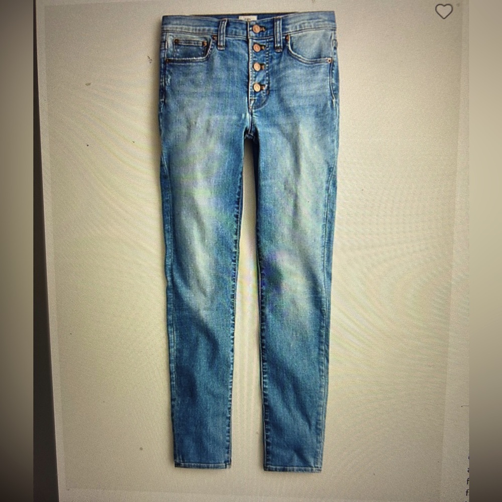 J Crew 9” high rise toothpick Jean